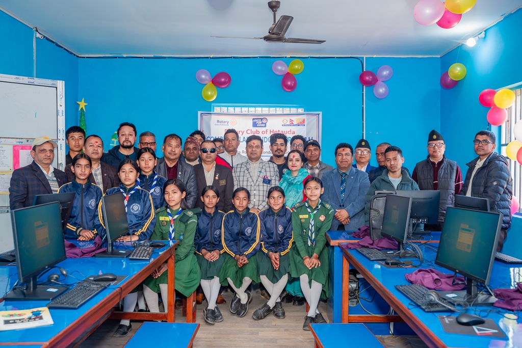 Computer lab handed over to  Rastriya Rotary Secondary School, Mahanari